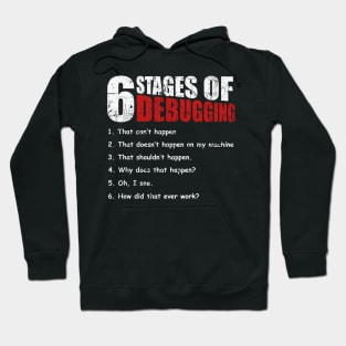 6 Stages of Debugging Bug Coding Computer Programmer T-Shirt Hoodie